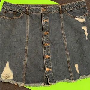 Denim mini skirt